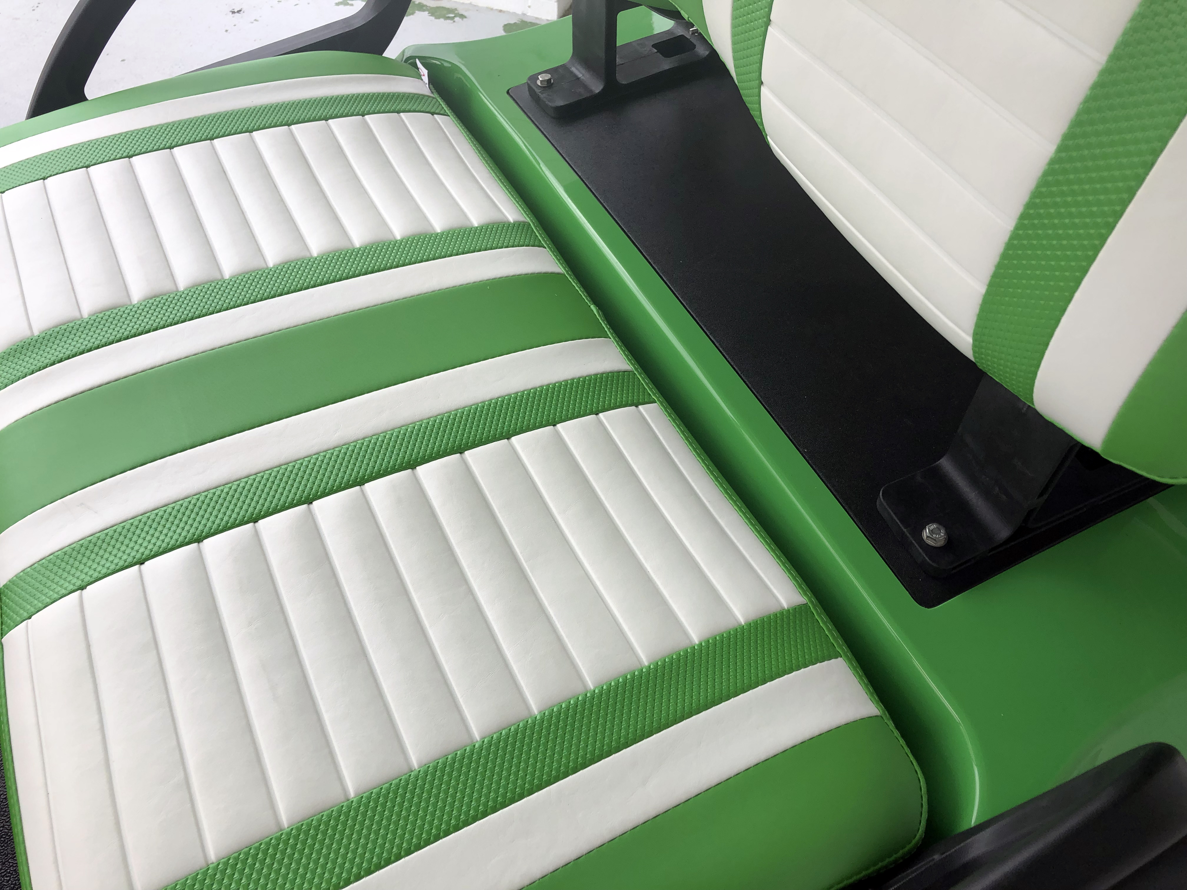 Lime Green and White Golf Cart Seats
