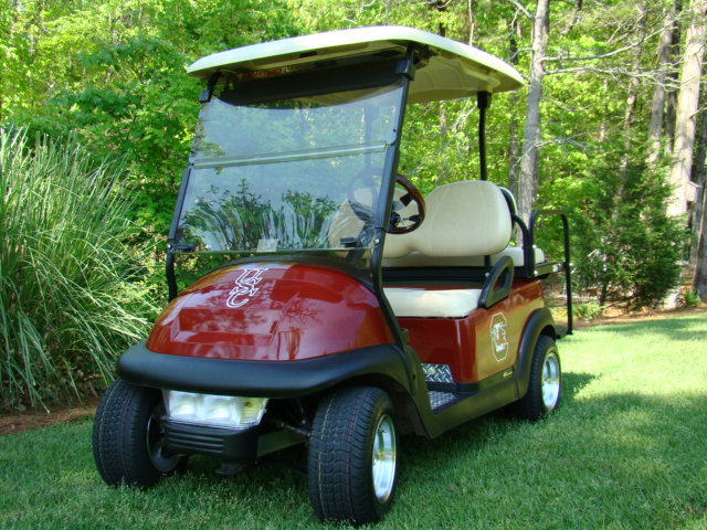 Burgundy Gamecock Low Profile Golf Cart