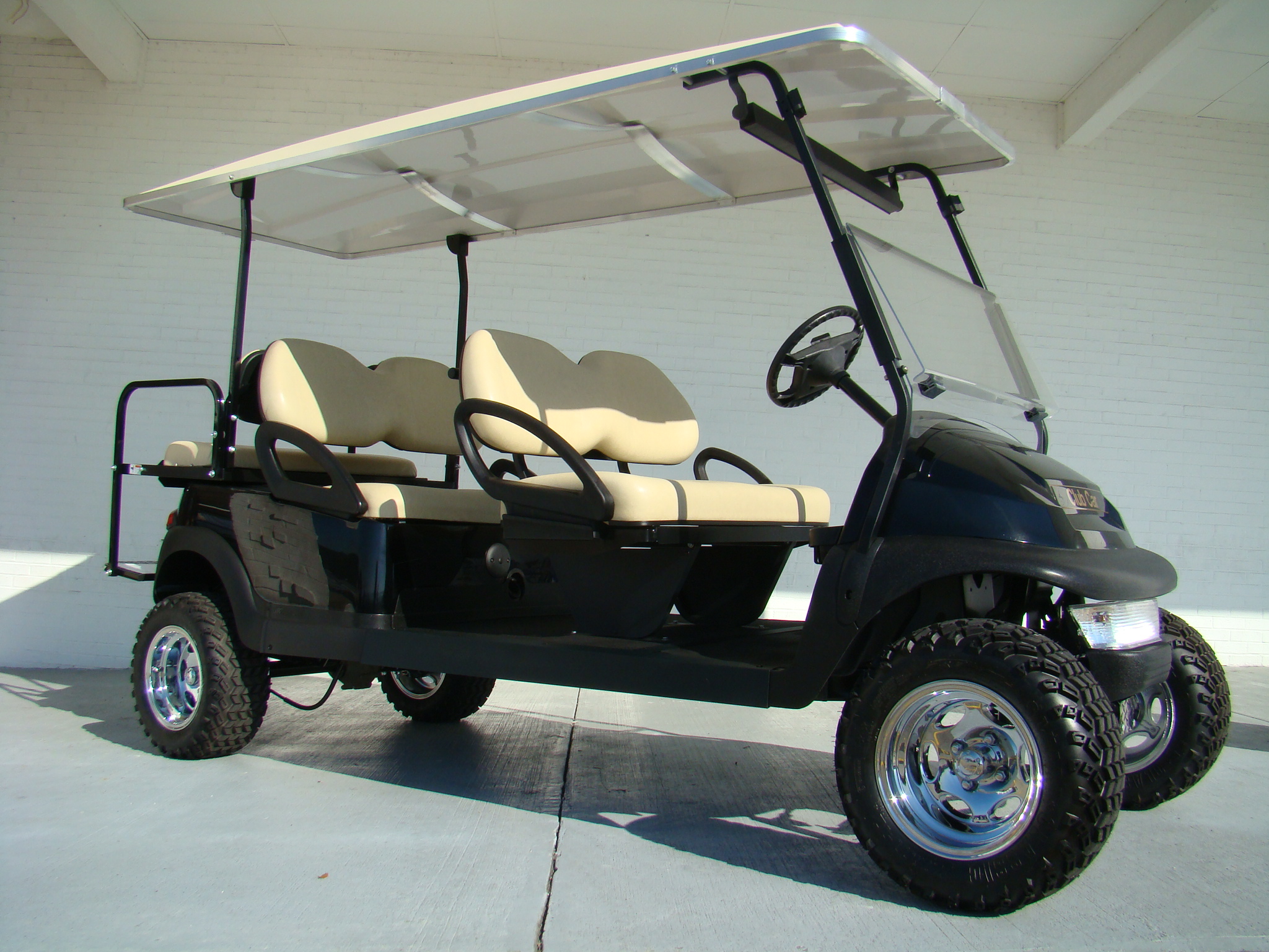 Black Lifted 6 Passenger Limo Club Car Golf Cart