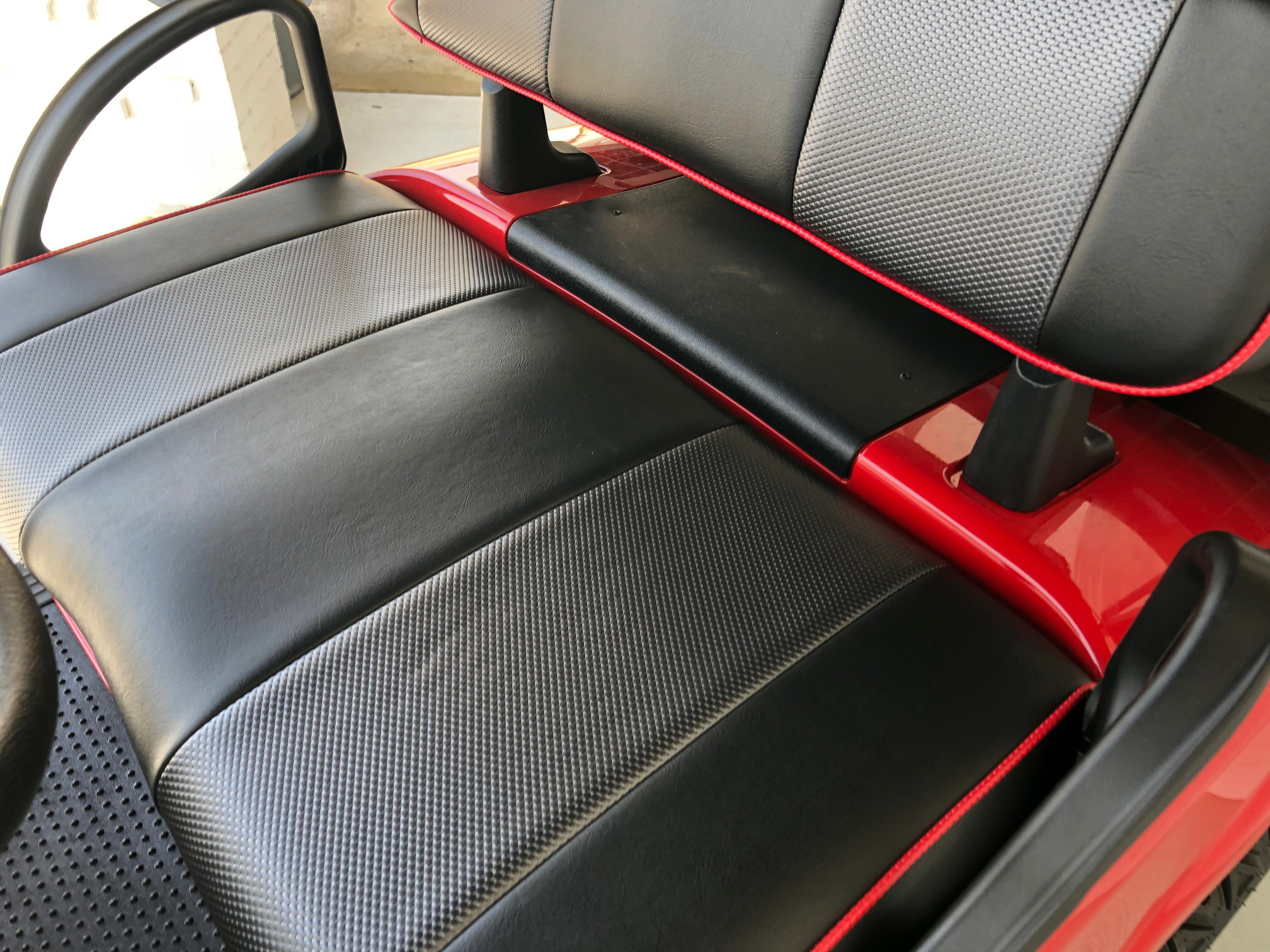 Black Carbon Red Golf Cart Seats