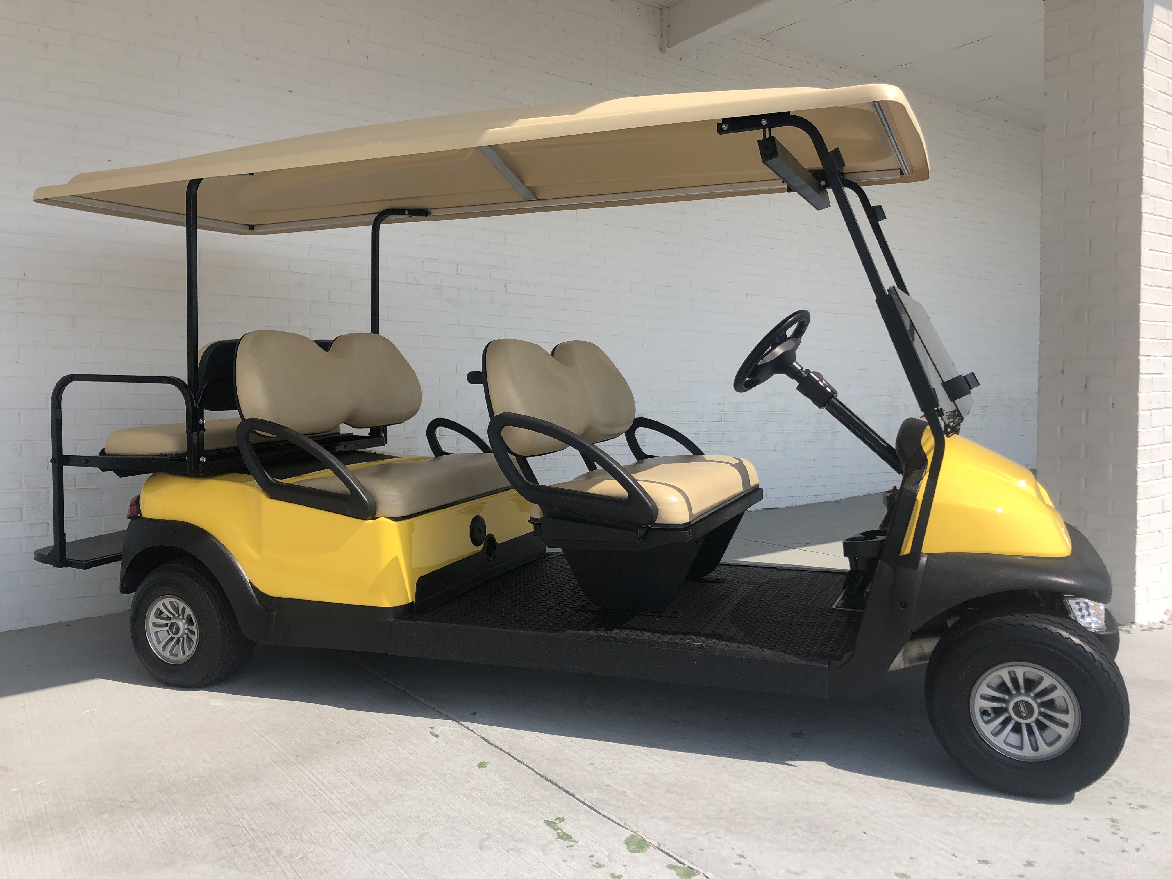 Six Passenger Limo Golf Cart Yellow Body Club Car Precedent
