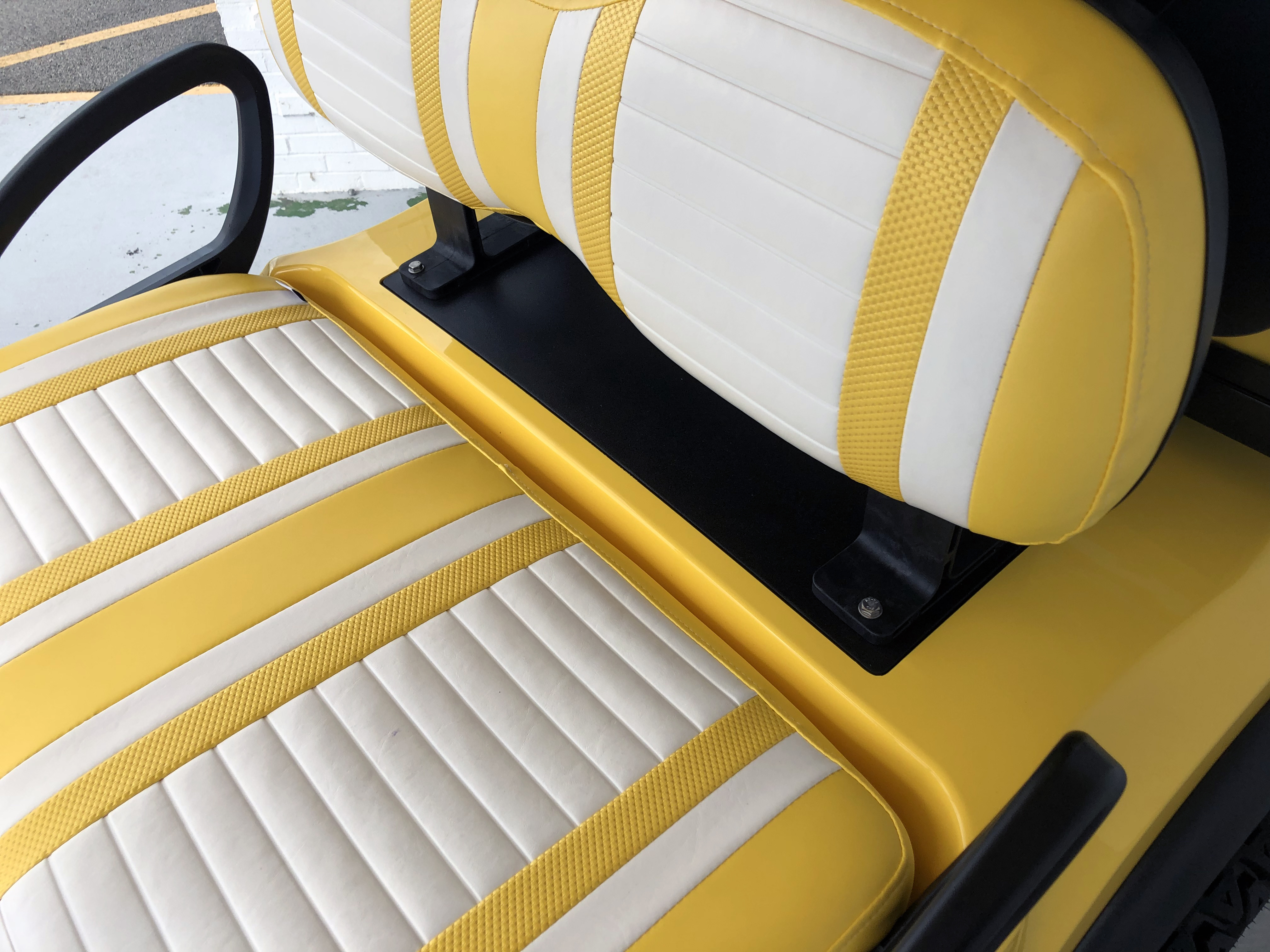 Yellow and White Golf Cart Seats