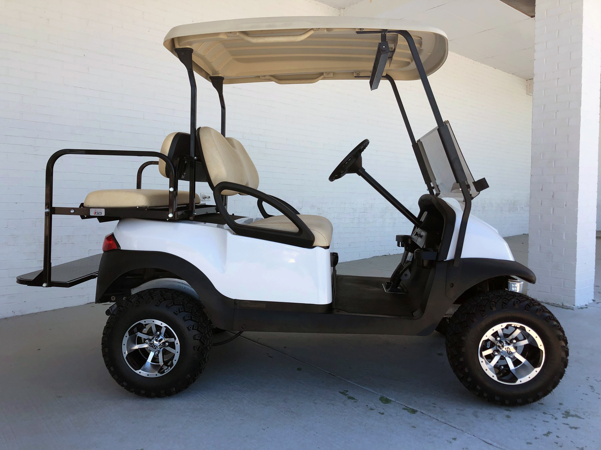 White 4 Inch Lifted Club Car Golf Cart Economy | Golf Carts - Lifted