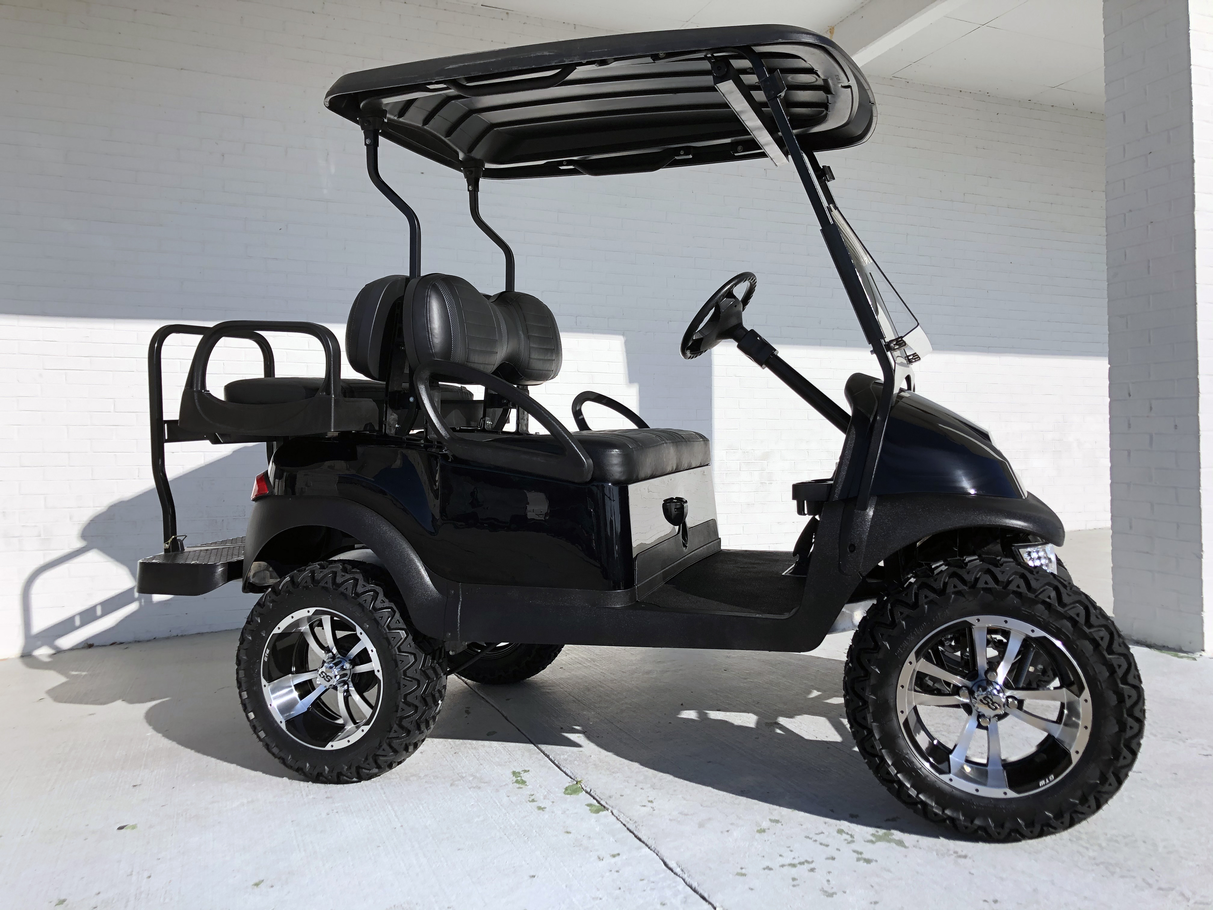 Black Lifted Club Car Precedent MAX 6 Rear Seat | Golf Carts - Lifted