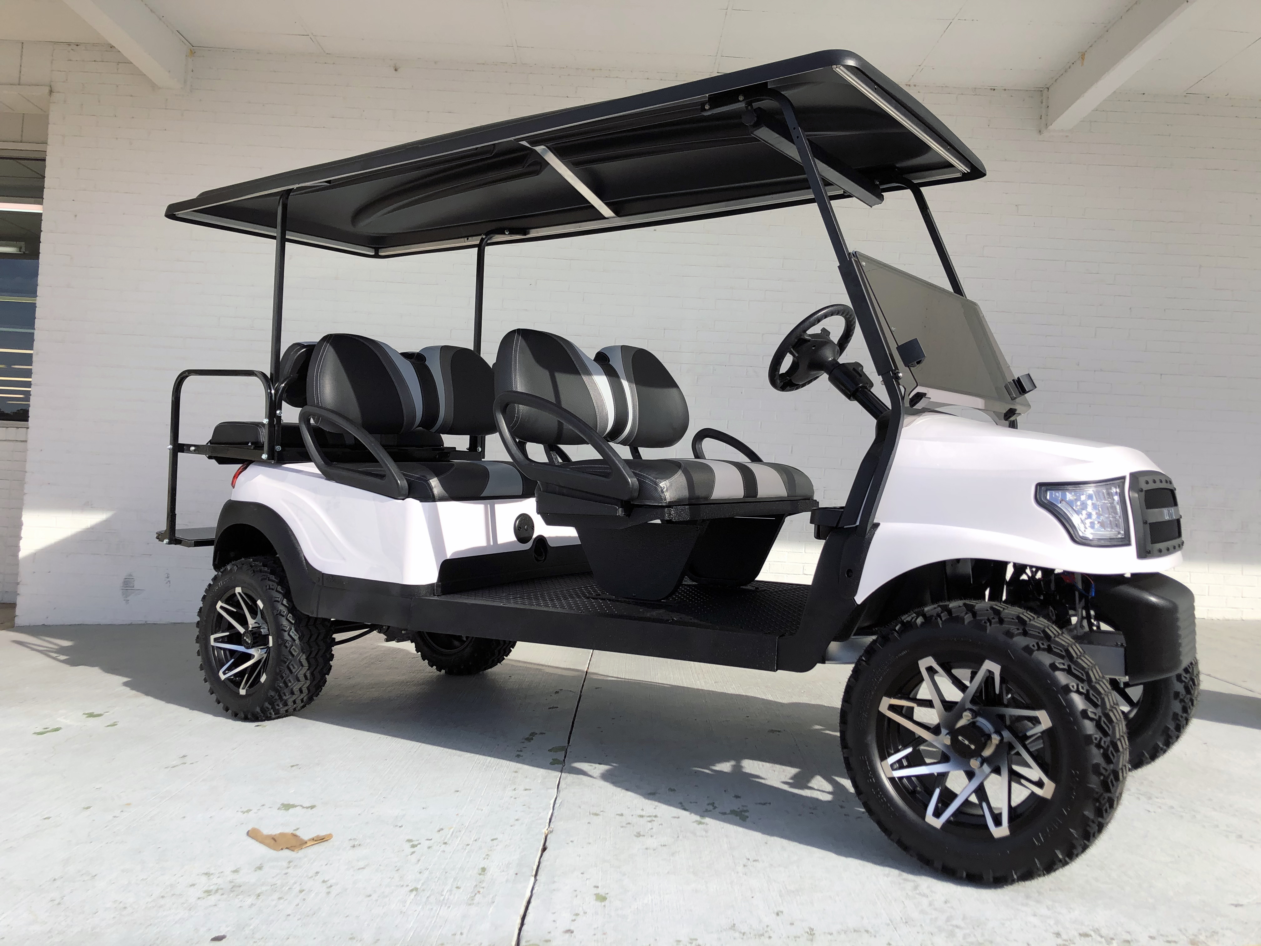 White Alpha Lifted 6 Passenger Limo Club Car Golf Cart | Golf Carts ...