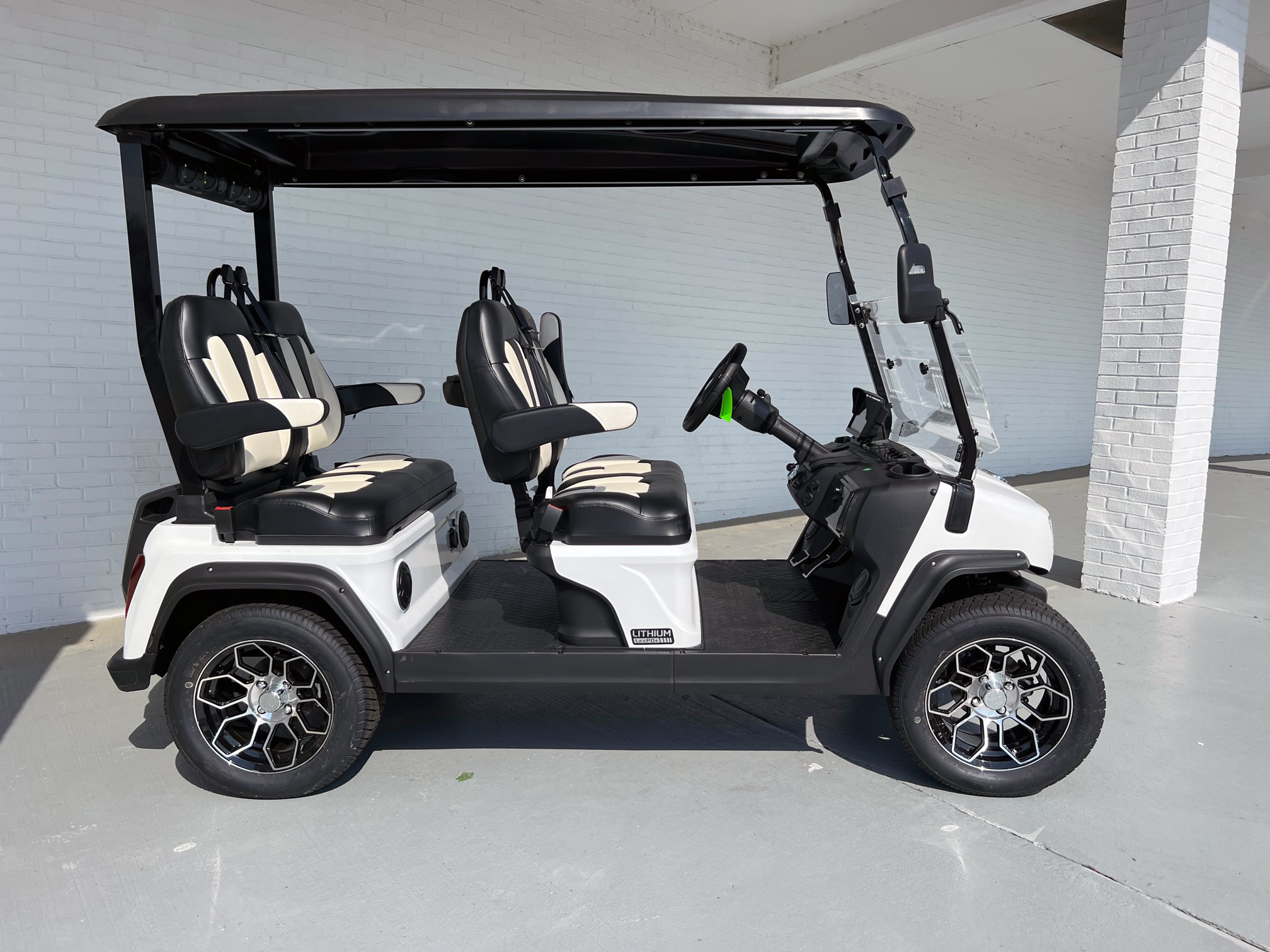 White Evolution D5 Ranger Lithium Golf Cart Forward Facing | Golf Carts ...